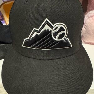 Black and white Colorado Rockies hat